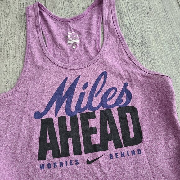 Nike dri-fit women's purple athletic running tank top "Miles Ahead" size XS - Picture 5 of 9